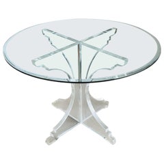 Charles Hollis Jones Style Mid Century Glass Lucite Dining Table