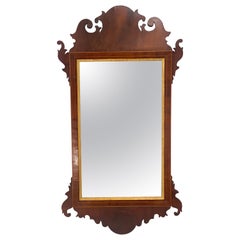 Signed 18th Century Federal Chippendale Mirror with Part