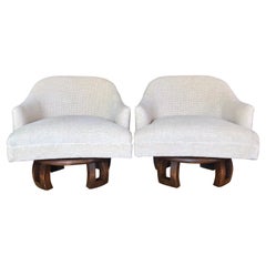 William Billy Haines Pair of Swivel Base Club Chairs