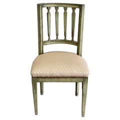 Italian Style Painted Side Chair in Green, 20th Century