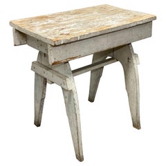 White Painted Rustic End Table