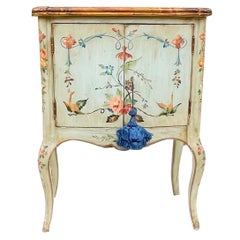 French Hand Painted Petite Commode or Side Table