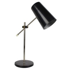 Retro Mid-Century Black Table Lamp, 1970's