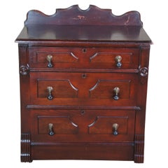 Antique Eastlake Victorian Walnut Dresser Chest of Drawers Nightstand Wash Stand