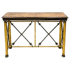 Neo-Classical Style Gilt and Bronze Console Table Att. to Maitland-Smith