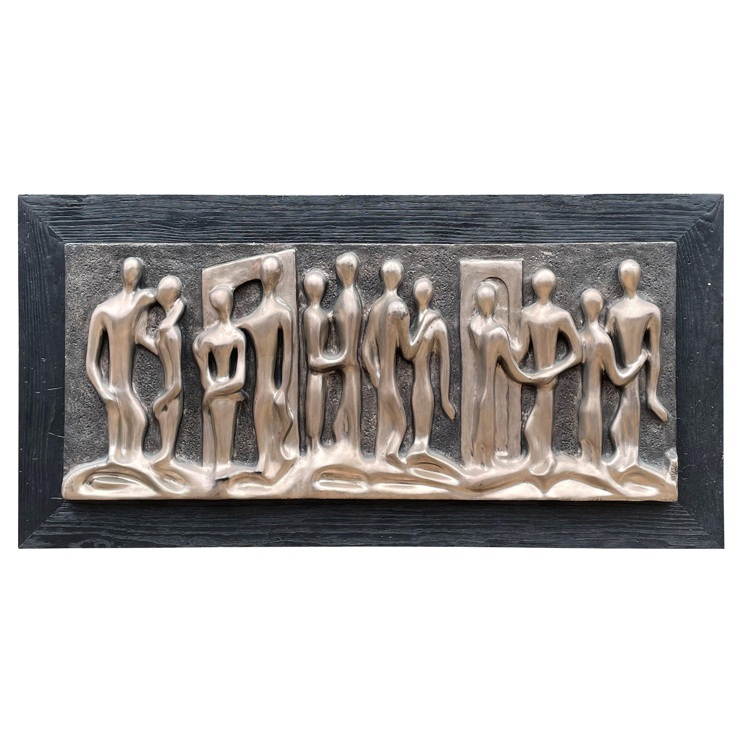 Mid Century Brutalist Modern Abstract Wall Sculpture by Finesse Originals