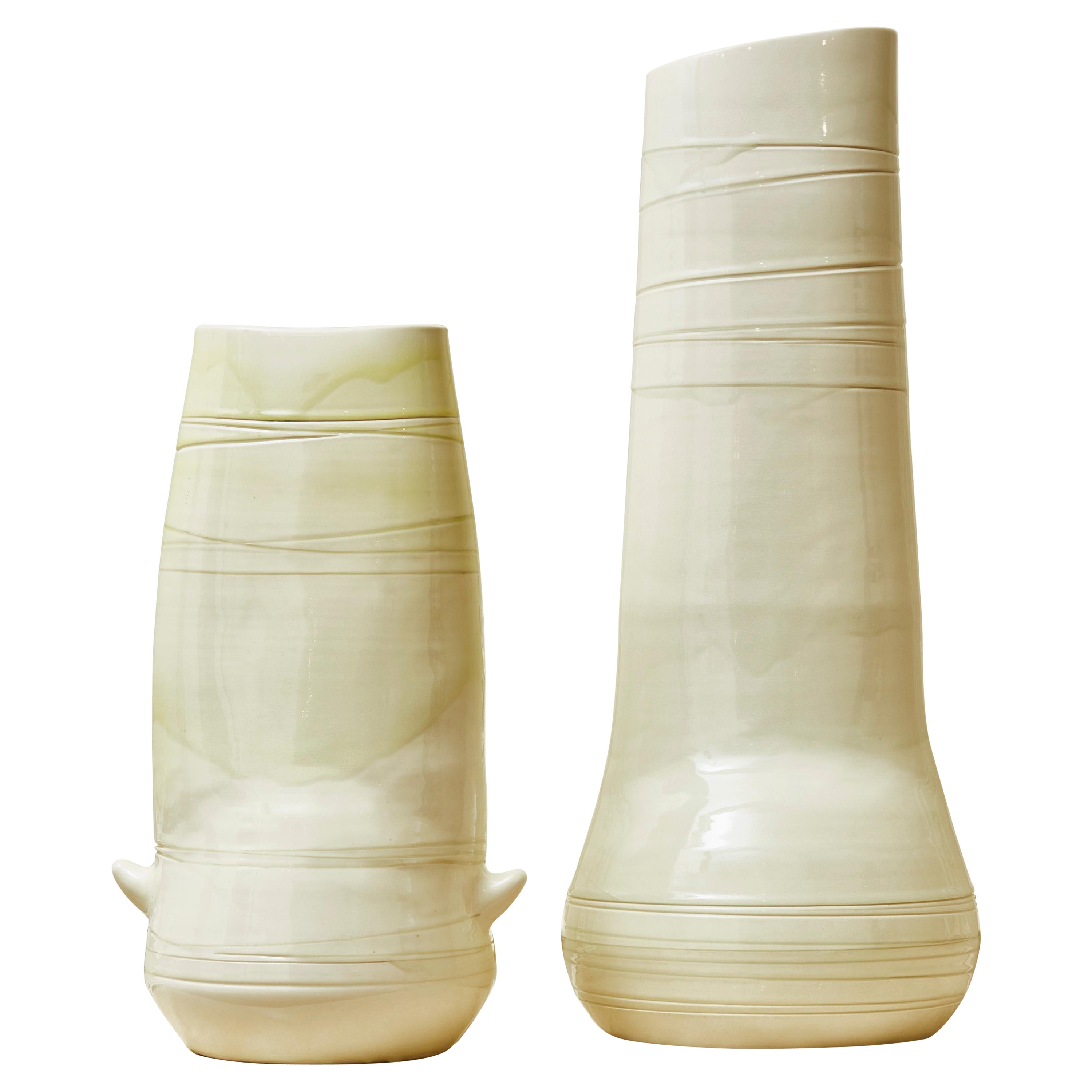 Pair of Ceramic Vases by Salvatore Parisi, 2013 For Sale