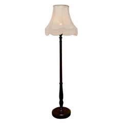 Turned Mahogany Floor Standing or Standard Lamp