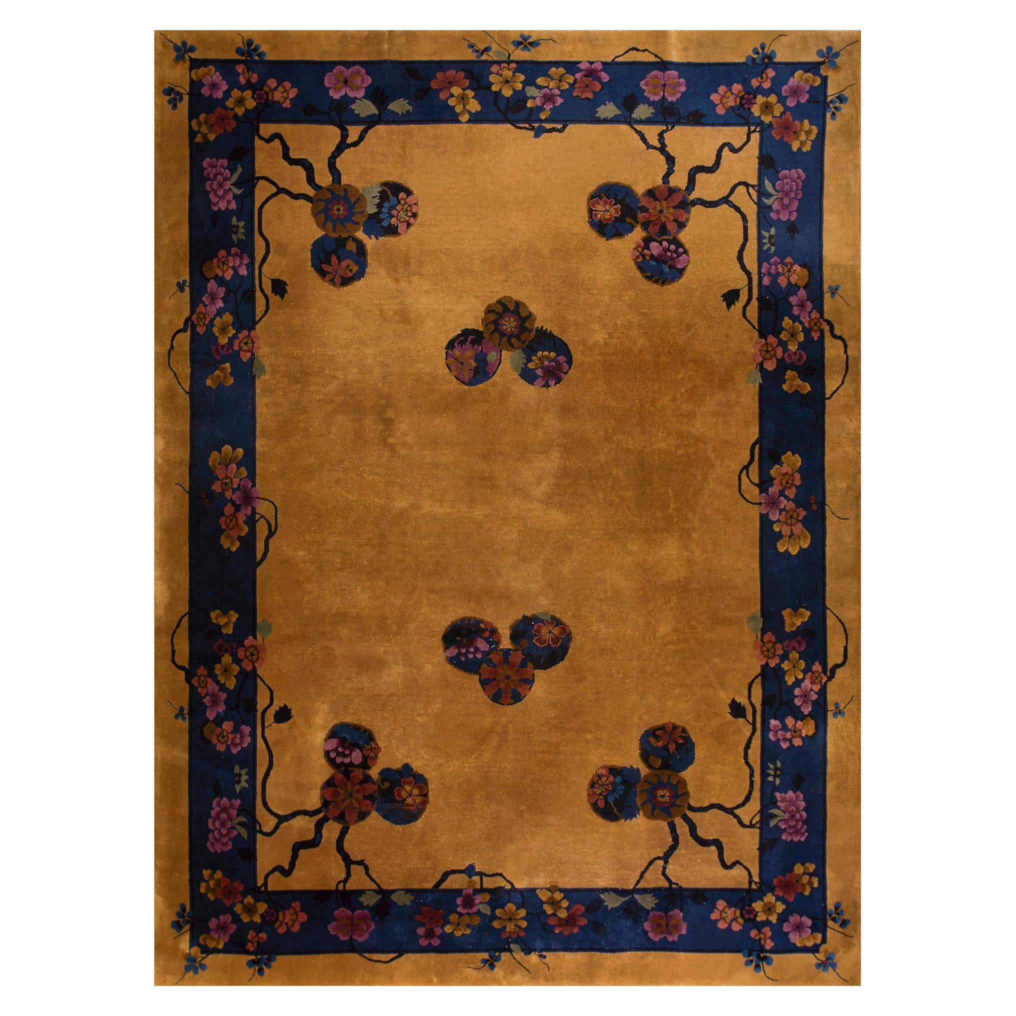 Tapis Art Déco chinois des années 1920 ( 9' x 11' 7"" - 275 x 353 cm)