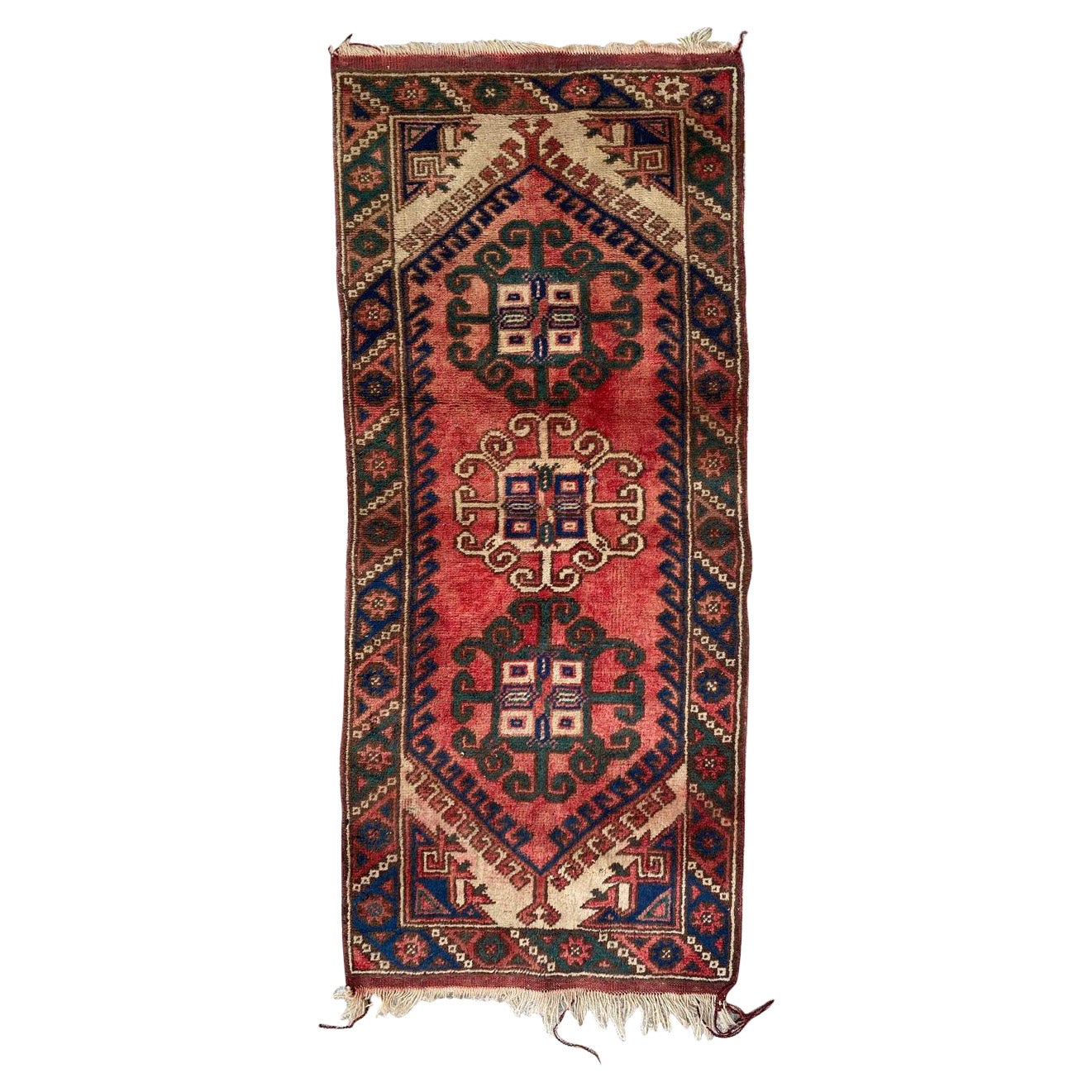 Bobyrug’s Nice Little Turkish Anatolian Rug For Sale