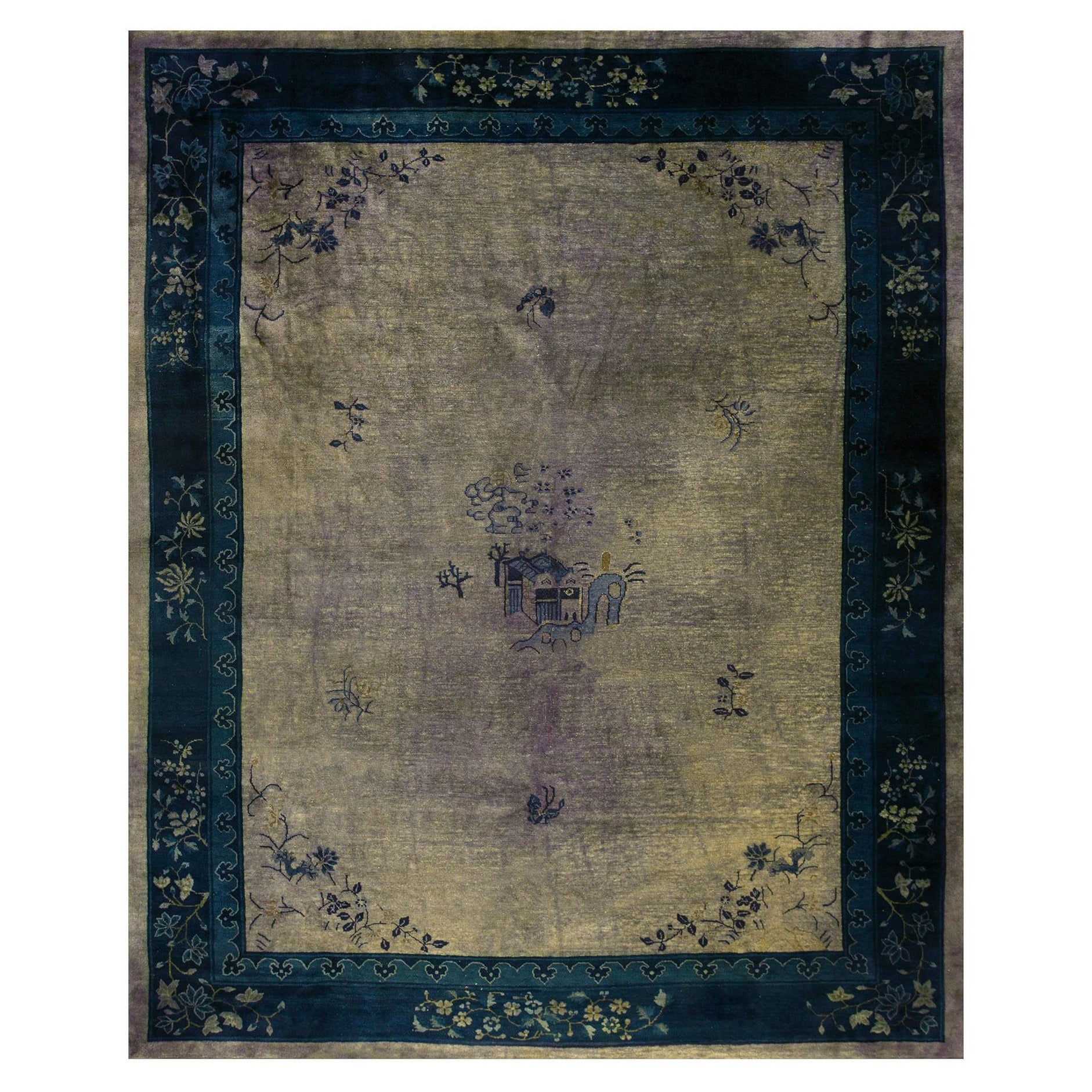 Antique Chinese Peking Rug 9' 3'' x 11' 6'' For Sale