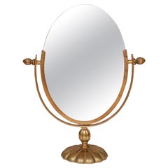 Double Sided Brass Vanity Mirror