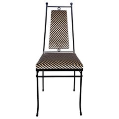 Mid-Century Modern Salterini Style Black Metal Side Accent Chair