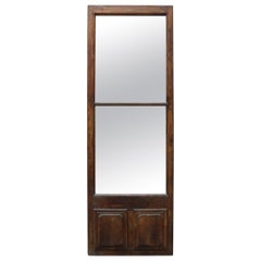 Antique Walnut Door Fitted with Mirror Glass