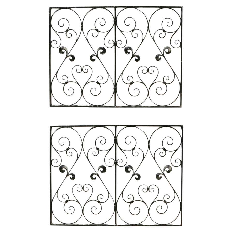 Two Antique Wrought Iron Railings For Sale at 1stDibs
