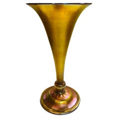 Original Signed L.C. Tiffany, Favrile 6292 Trumpet Vase Mid 20th Century