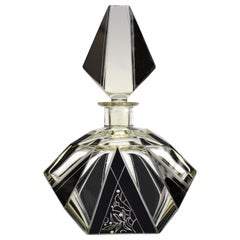 Vintage Art Deco Cut Glass Perfume Bottle by Karl Palda, c1930s