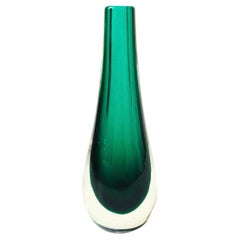 Vintage Sommerso Murano Style Art Glass Teardrop Vase