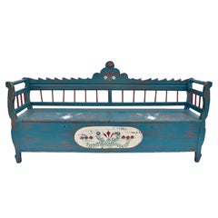 Pine Hand-Painted Storage Bench