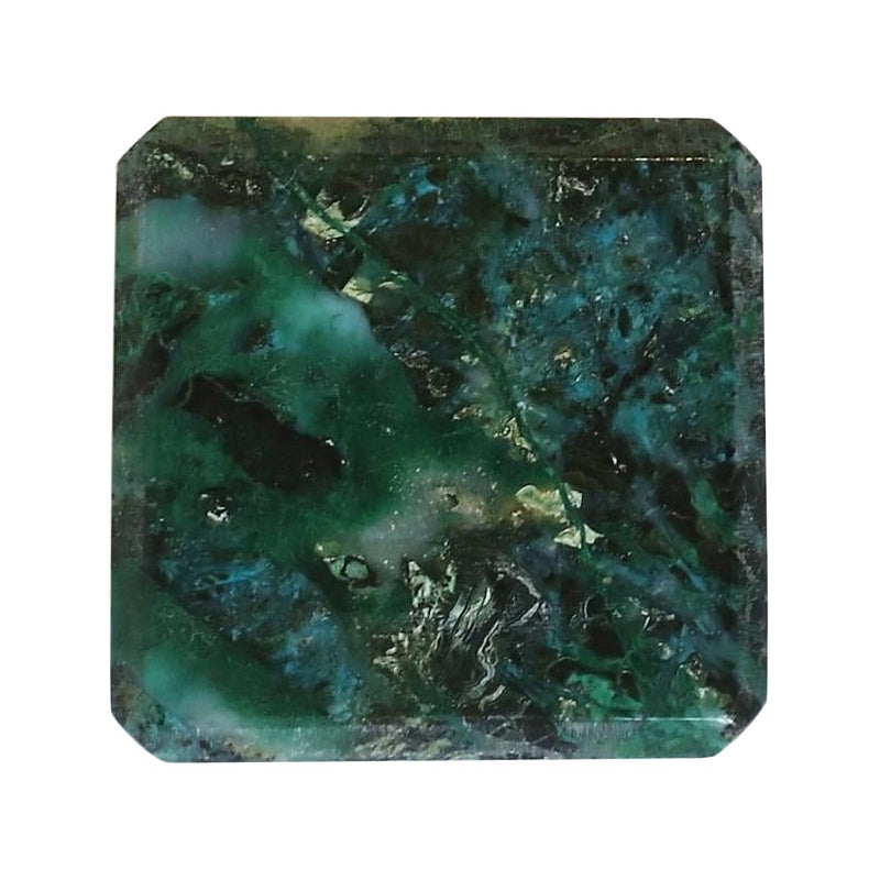 Emerald Green and Blue Gem Cut Stone Object or Paperweight