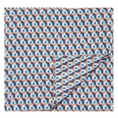 Large Tablecloth Cubi Blu Print, 100% Linen by La DoubleJ
