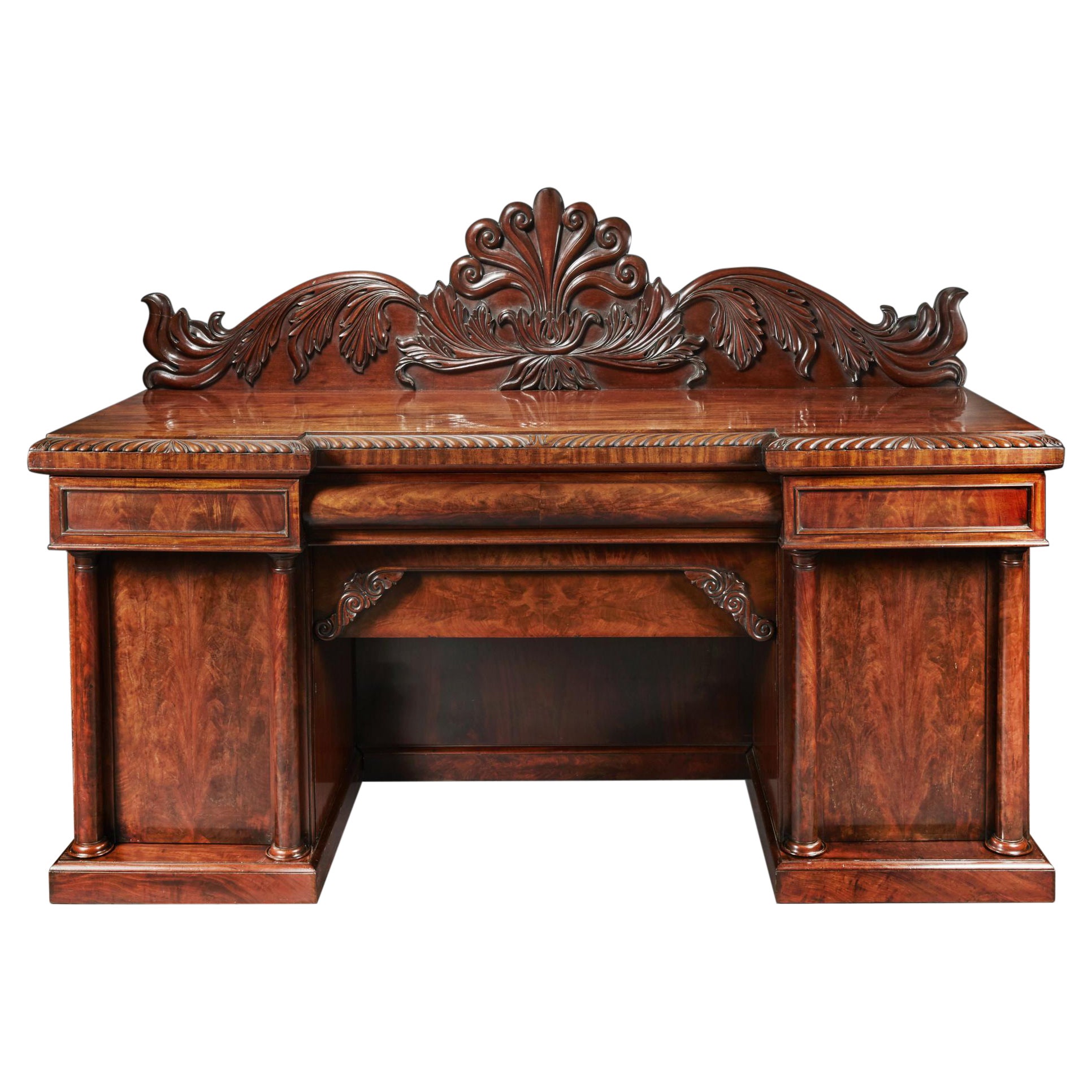 Fine Quality Mahogany William IV Breakfront Front Sideboard