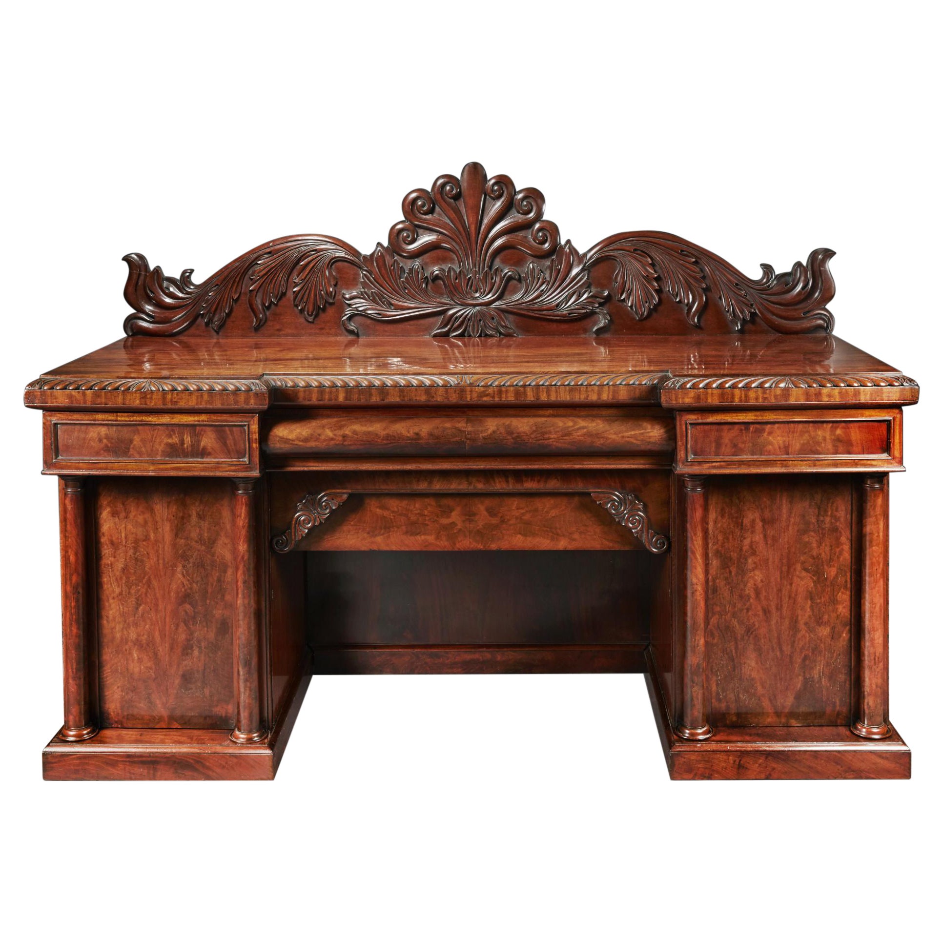 Mahagoni-Sideboard in hoher Qualität, William IV. Breakfront Front im Angebot