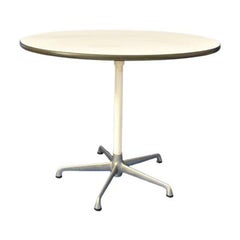 Vintage 1970s Table Herman Miller 2 Person Round Dining Table Aluminium White