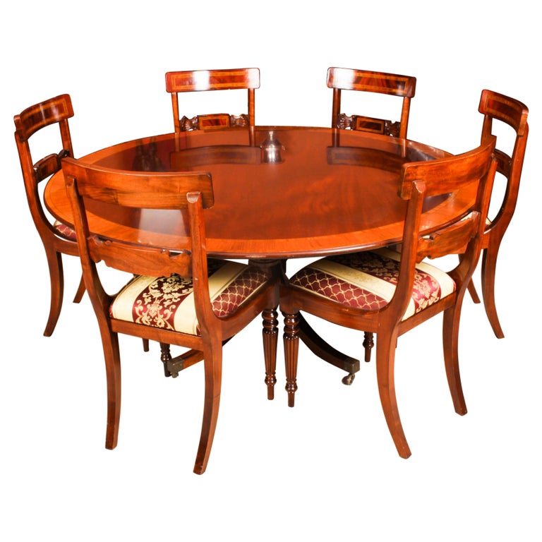 Vintage Circular Dining Table and 6 Chairs William Tillman, 20th