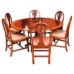 Retro Round Table & 6 Vintage Chairs William Tillman 20th Century