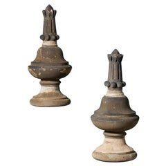 Pair of Antique Yorkstone Gate Pier Finials