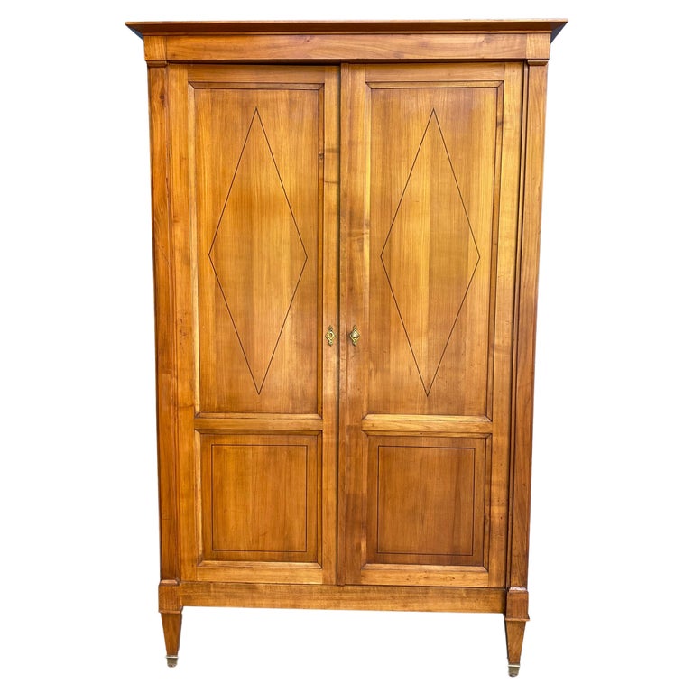 French 1940's Cherry Armoire with Inlays at 1stDibs | 1940 antique armoire