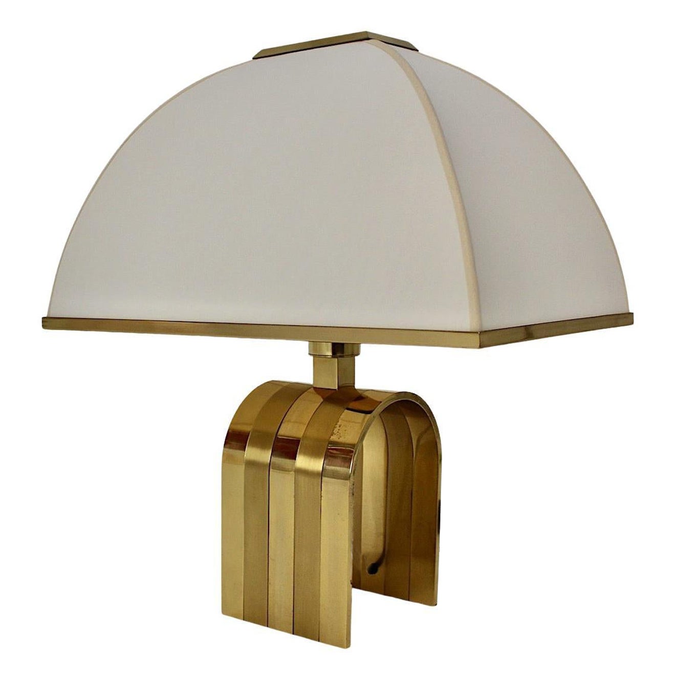 Romeo Rega Lampada da tavolo in ottone vintage in stile Hollywood Regency Italia anni '70