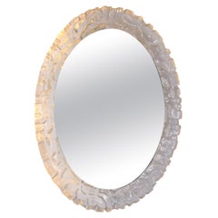 Oval Bathroom Wall Mirror with Lighting and Plexiglass Edge from Hillebrand