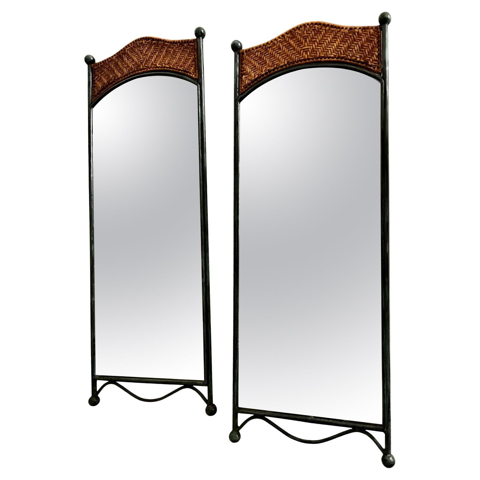 Pair of Iron Framed Mirrors