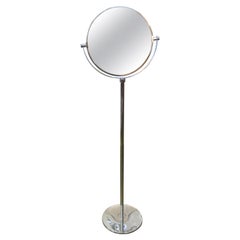 Italian Modern Chrome Standing Mirror in the Manner of Romeo Rega