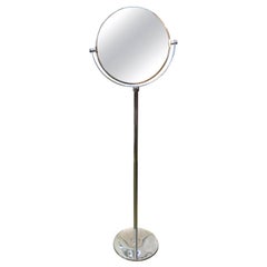 Italian Modern Chrome Standing Mirror in the Manner of Romeo Rega