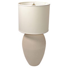 Used Flute of Chicago White Corrugated Cardboard Table Lamp Mid-Century Modern 1980s