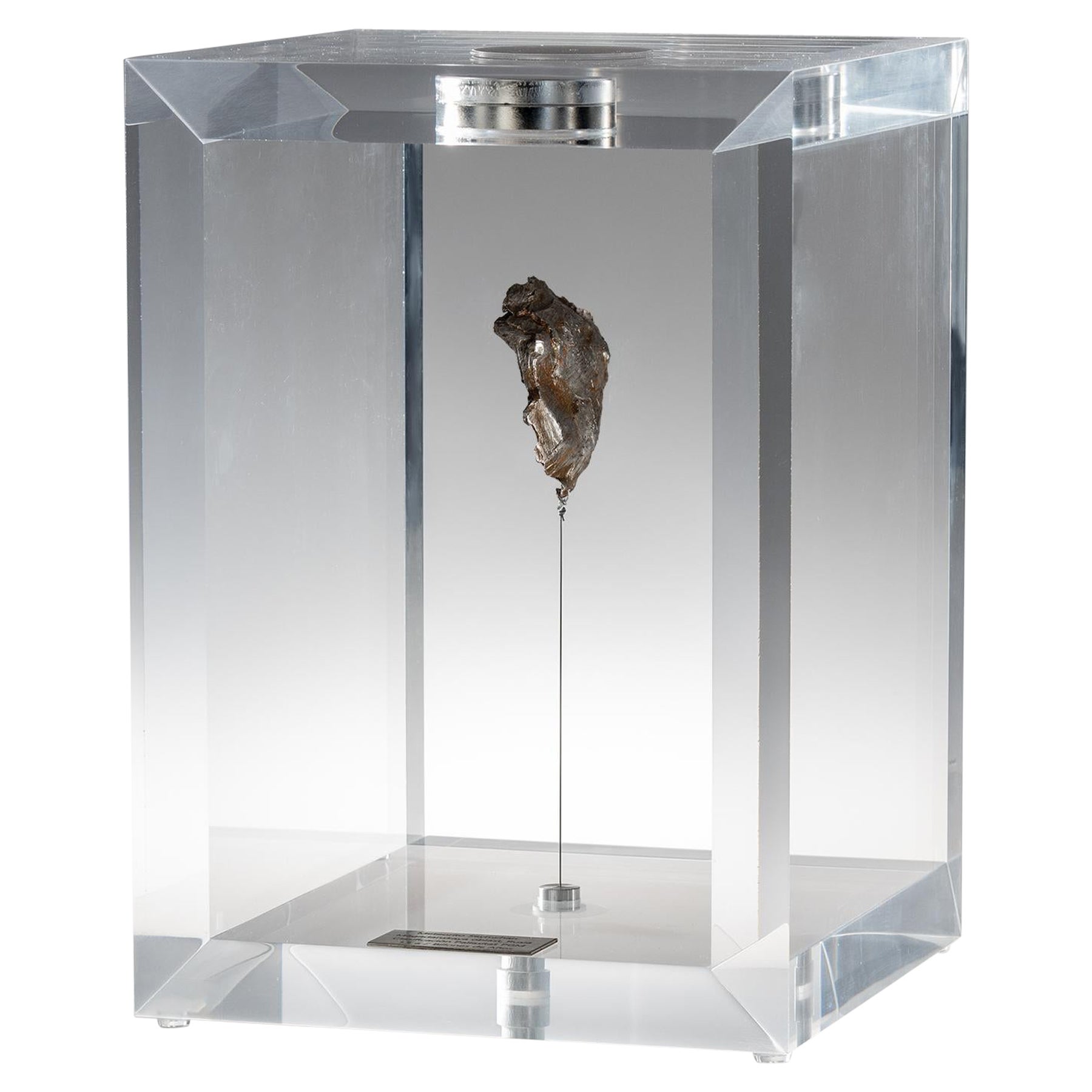 Original Design, Space Box, Sikhote Alin Meteorite iin Acrylic Box For Sale  at 1stDibs