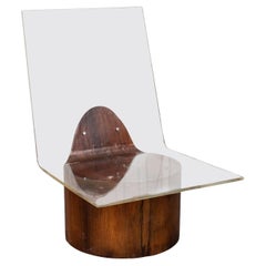 Mid-Century Modern Lucite & Wood Chair