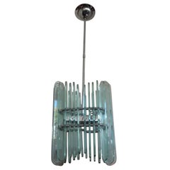 Retro Italian Pietro Chiesa for Fontana Arte Style Pendant or Lantern