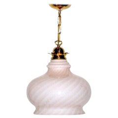 Vintage Set of Pink Murano Glass Pendant Fixtures, Sold Individually