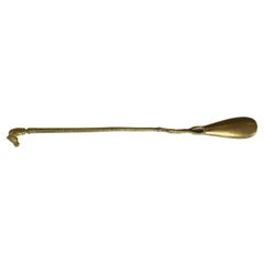 Brass Shoe Horn with Horse and Snake Design
