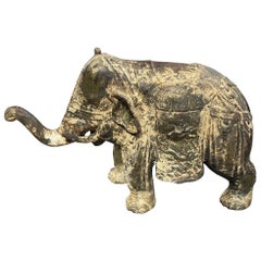 Antique Cast Iron Asian Elephant Sculpure, 1800s