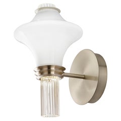 Barovier&Toso Metropolis 01 Wall Sconce with Crystal Glass & Gold Finish