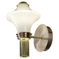 Barovier&Toso Metropolis 01 Wall Sconce with Olive Glass & Gold Finish