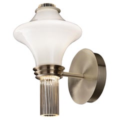 Barovier&Toso Metropolis 01 Wall Sconce with Sand Glass & Gold Finish
