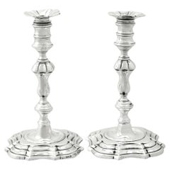 Antique Victorian English Sterling Silver Taper Candlesticks