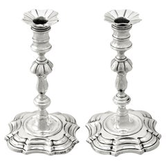 Antique Victorian English Sterling Silver Taper Candle Holders