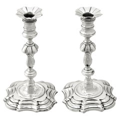 Porte-bougies anglais victoriens en argent sterling